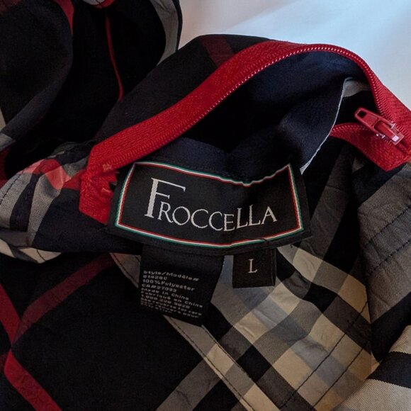 FROCCELLA Netherland NWT coat trench windbreaker Sz LARGE CHECKED HOOD OLD MONEY - Picture 9 of 14